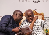 Vice President Bawumia confers with President Akufo-Addo at a function