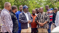 Martin Adjei-Mensah Korsah with some of the leaders at Tempane during the tour