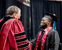 Botsio (R) graduated with a Bachelor’s Degree at Texas University