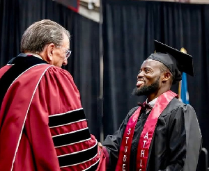 Botsio (R) graduated with a Bachelor’s Degree at Texas University