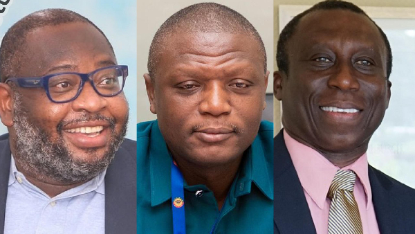 {L} Dr. Randy Abbey, {M} Kofi Adams, {R} Professor Francis Dodoo