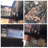 Some of the shops destroyed by the fire