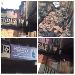 Some of the shops destroyed by the fire