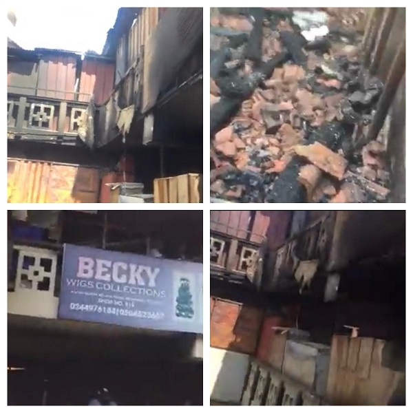 Some of the shops destroyed by the fire