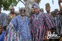 Gilbert Seidu Iddi (new Mandariwura of Bole) and John Dramani Mahama (right)