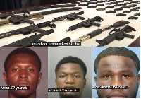 The Ghanaian suspects and the guns seized from them