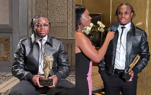 Fatawu Issahaku with his award at the Best of Africa Awards
