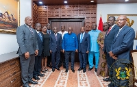 President Nana Addo Dankwa Akufo-Addo with members of the NVI board