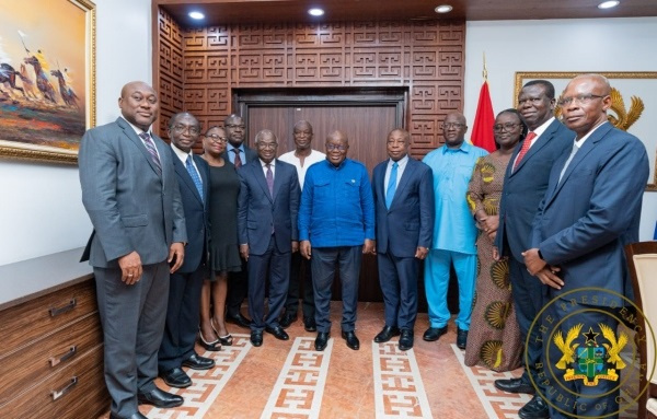 President Nana Addo Dankwa Akufo-Addo with members of the NVI board
