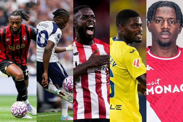 L-R: Antoine Semenyo, Kudus Mohammed, Inaki Williams, Thomas Partey & Mohammed Salisu