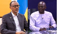 President Paul Kagame and Kennedy Agyapong