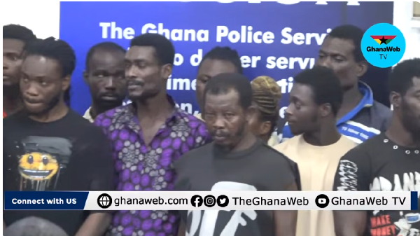 Some of the suspects at the Police headquarters