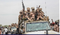 Chadian soldiers parade in capital D'Jamena