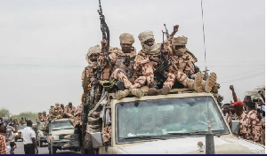 Chadian soldiers parade in capital D'Jamena