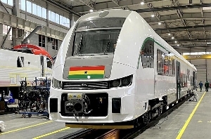 The newly imported trains on the production line in Poland