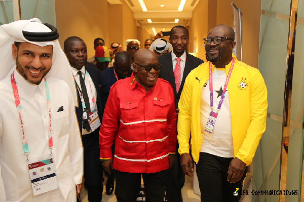 Akufo-Addo visited the team before their first game against Portugal