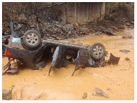 The vehicle was completely damaged although some personal belongings were recovered