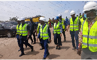 The minister among other stakeholders during the inspection tour