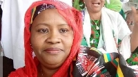 Aisha Maina for di rally on Tuesday moments before di stampede wey kill her