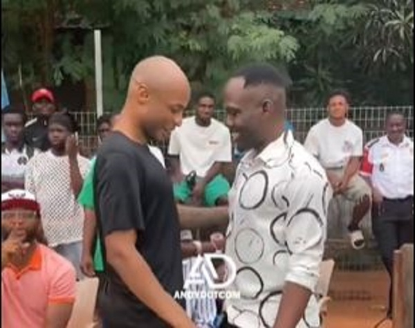 Dede Ayew (in black attire) and Agyemang-Badu (in white attire) met at Nania Park