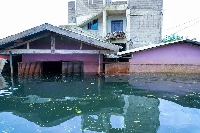 Buildings submerged