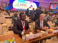 Dep. Minister for Education Rev John Ntim Fordjour with a participant at the UNESCO World Conference