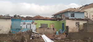 Five houses are reported to have collapsed during the rainstorm