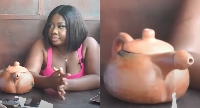 Shugatiti displays her penis-shaped pot