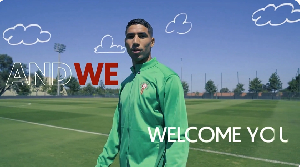Achraf Hakimi plays for the Atlas Lions of Morocco Achraf Hakimi plays for the Atlas Lions of Morocco