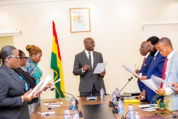 Minister of Finance, Dr Cassiel Ato Forson and members of the newly inaugurated MIIF board