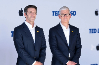 Tim Cook (R) will receive a $47 million compensation package while John Ternus (L) gets $58 million