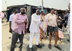 President of the Ghana Journalists Association among some of the beneficiaries