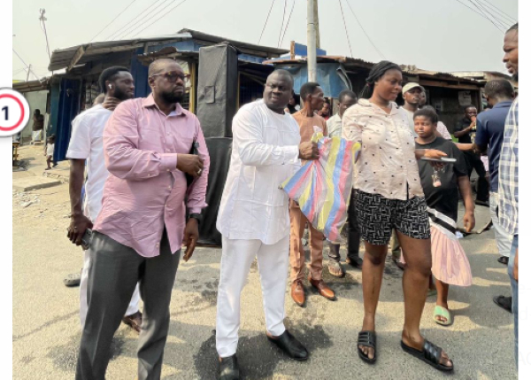 President of the Ghana Journalists Association among some of the beneficiaries