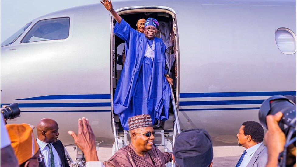 President-elect Bola Ahmed Tinubu as im return from Paris