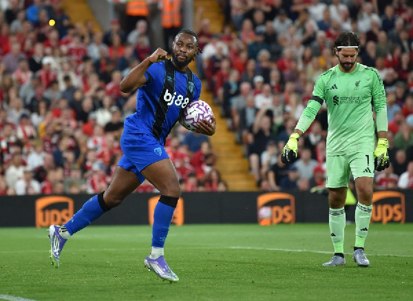 Antione Semenyo scored two goals against Liverpool