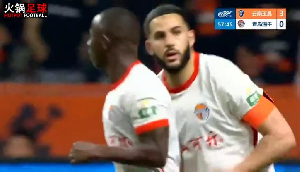 Yaw Yeboah found the back of the net for Qingdao Hainiu in a bittersweet debut