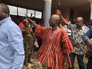 Asiedu Nketiah spoke during the second phase of his thank-you tour in the Mpraeso constituency Asiedu Nketiah spoke during the second phase of his thank-you tour in the Mpraeso constituency