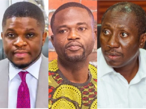 L-R: Sammy Gyamfi, Manasseh Azure and Afenyo-Markin are public figures in Ghana