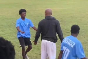 The young player was seen apologising to Jordan Ayew