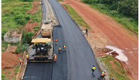 Part of the road being constructed