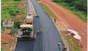 Part of the road being constructed