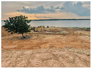 the Dambai Bridge is one of two major bridges being constructed to span water bodies in Ghana