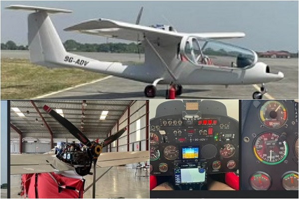 The microlight helicopter involved in the crash in Tema