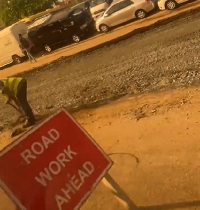 The road being fixed