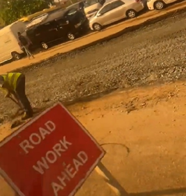 The road being fixed