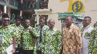 Professor Kingsley Nyarko with some staff members of Asanteman SHS