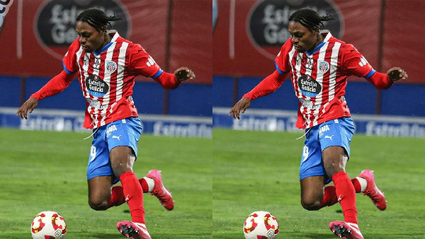 Jerry Afriyie during his first game for CD Lugo
