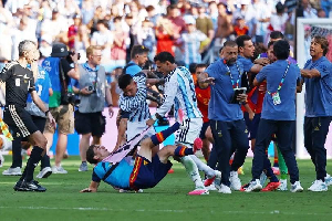 Leandro Paredes and Nahuel Molina were involved in a heated brawl after the World Cup final ended Leandro Paredes and Nahuel Molina were involved in a heated brawl after the World Cup final ended