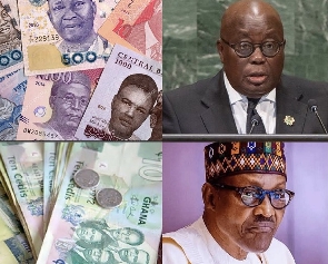The naira and cedi have been struggling against major trading currencies