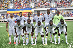 Some players of the Black Stars before a game